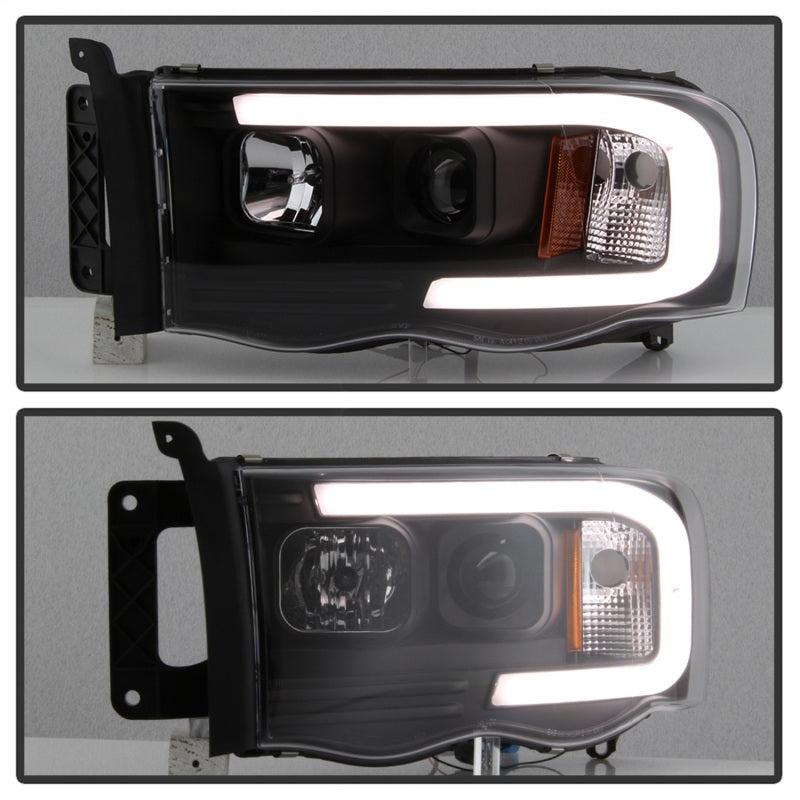 Spyder 02-05 Dodge Ram 1500 Light Bar Projector Headlights - Black (PRO-YD-DR02V2-LB-BK)-SR1 Performance