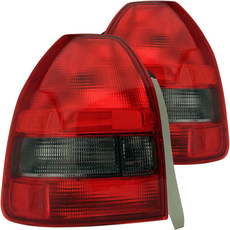 ANZO 1996-2000 Honda Civic Taillights Red/Smoke-SR1 Performance