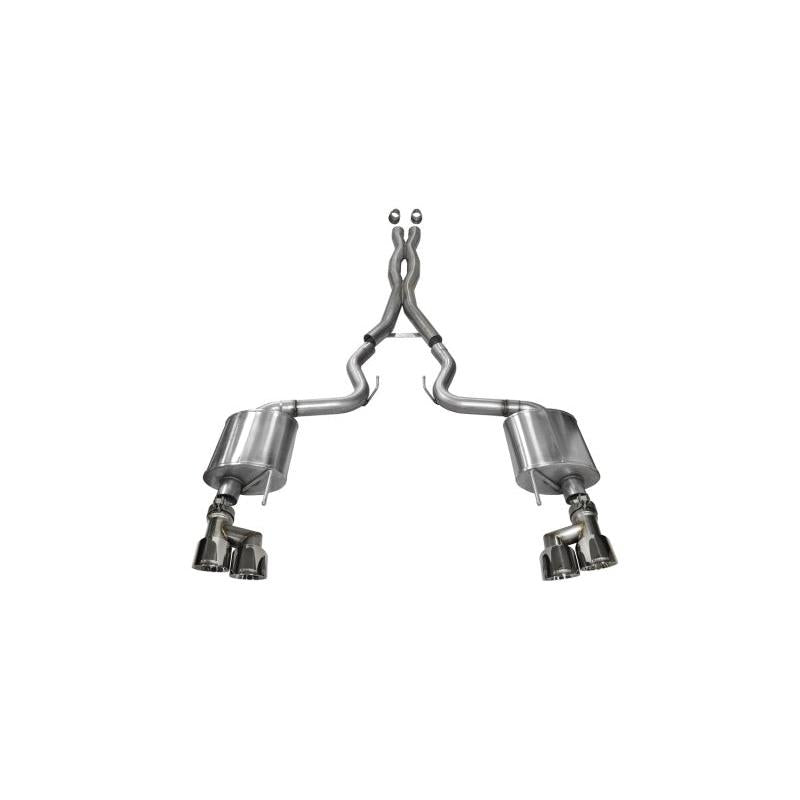 Corsa 2015-2017 Ford Mustang GT 5.0 3in Cat Back Exhaust Polish Quad Tips (Sport)-SR1 Performance