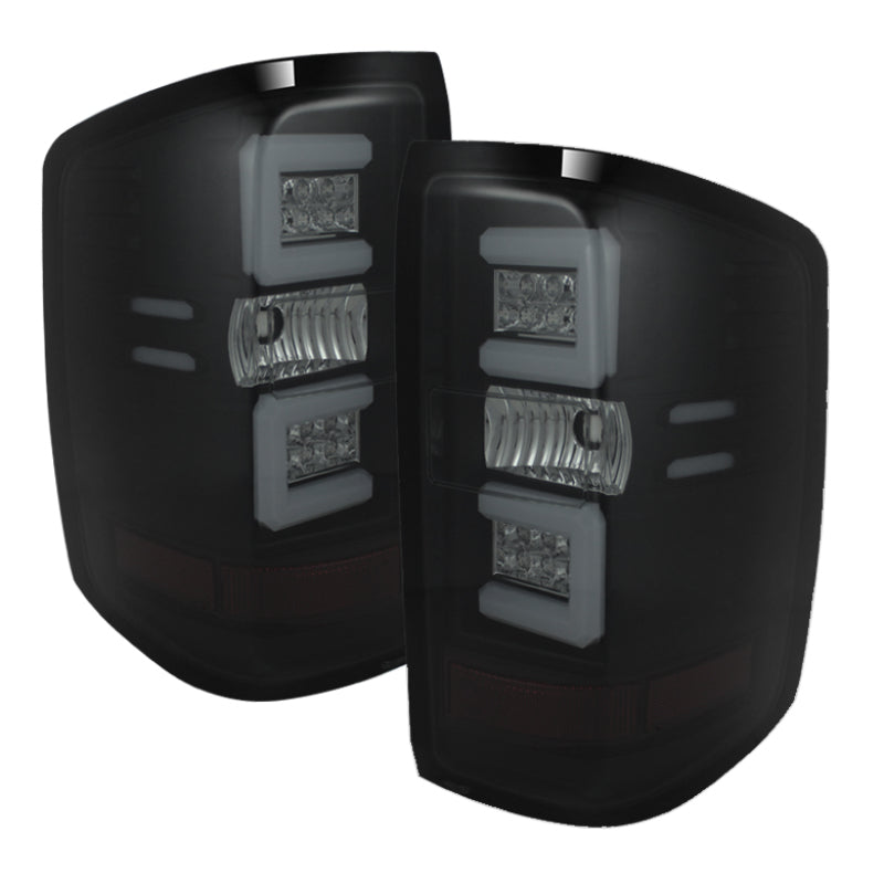 Spyder 14-18 Chevy 1500 / 15-19 GMC 3500 Dually / Bar LED Tail Lights Blk Smke ALT-YD-CS14-LBLED-BSM-SR1 Performance