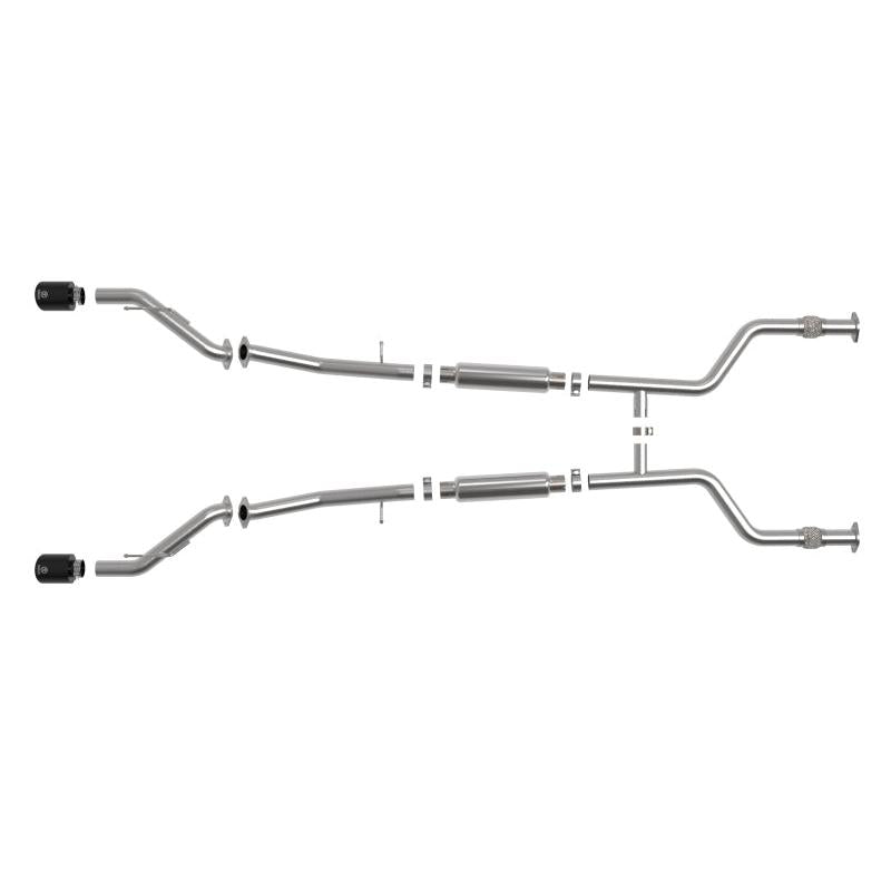 aFe Nissan Z 23-23 V6-3.0L Takeda 2-1/2in 304 Stainless Steel Cat-Back Exhaust System w/ Black Tips-SR1 Performance