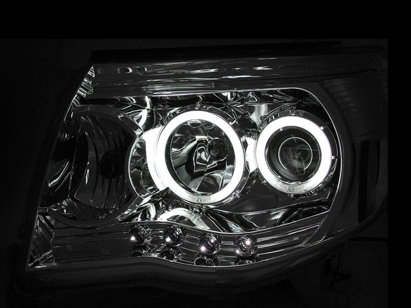 ANZO 2005-2011 Toyota Tacoma Projector Headlights w/ Halos Chrome-SR1 Performance