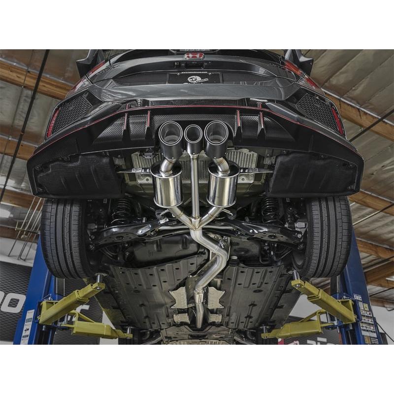 aFe POWER Takeda 2-1/2in to 2-1/4in 304SS Catback Dual-Exit Exhaust 17+ Honda Civic Type R w/CF Tips-SR1 Performance
