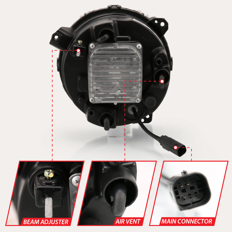 ANZO 2018-2019 Jeep Wrangler Full Led ProjectorH.L Black-SR1 Performance