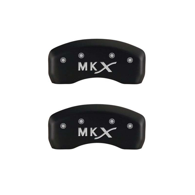 MGP 4 Caliper Covers Engraved Front Lincoln Engraved Rear MKX Red finish silver-SR1 Performance