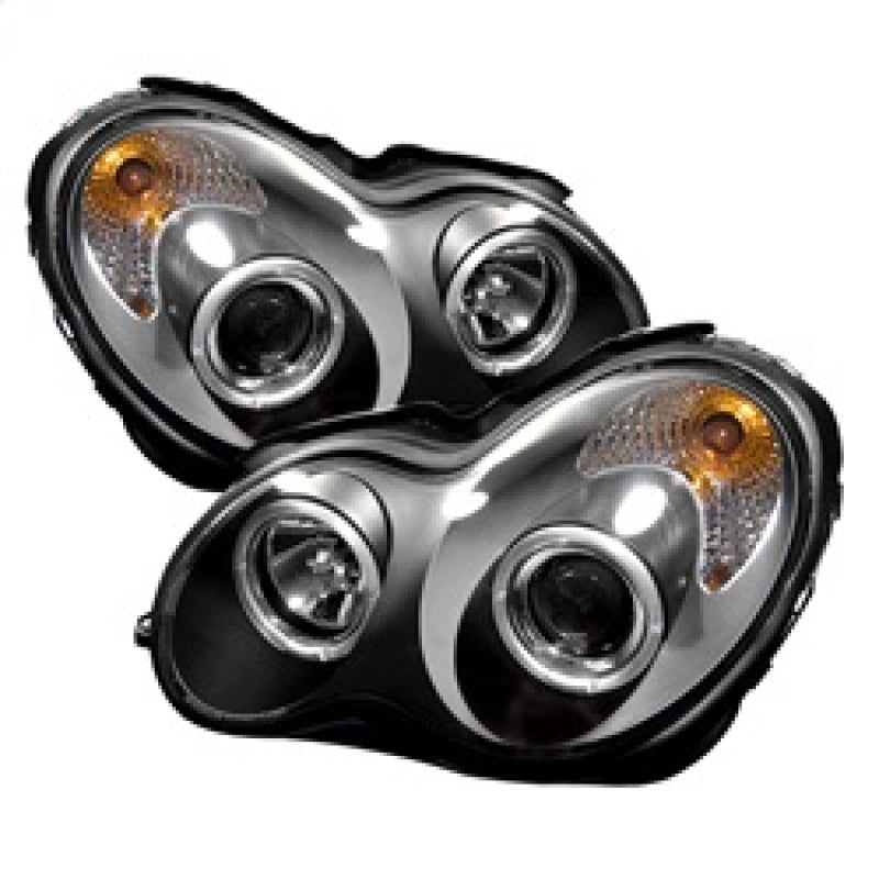 Spyder Mercedes Benz C-Class 01-05 4 DrProjector Headlights Halogen LED Halo Blk PRO-YD-MBW203-HL-BK-SR1 Performance