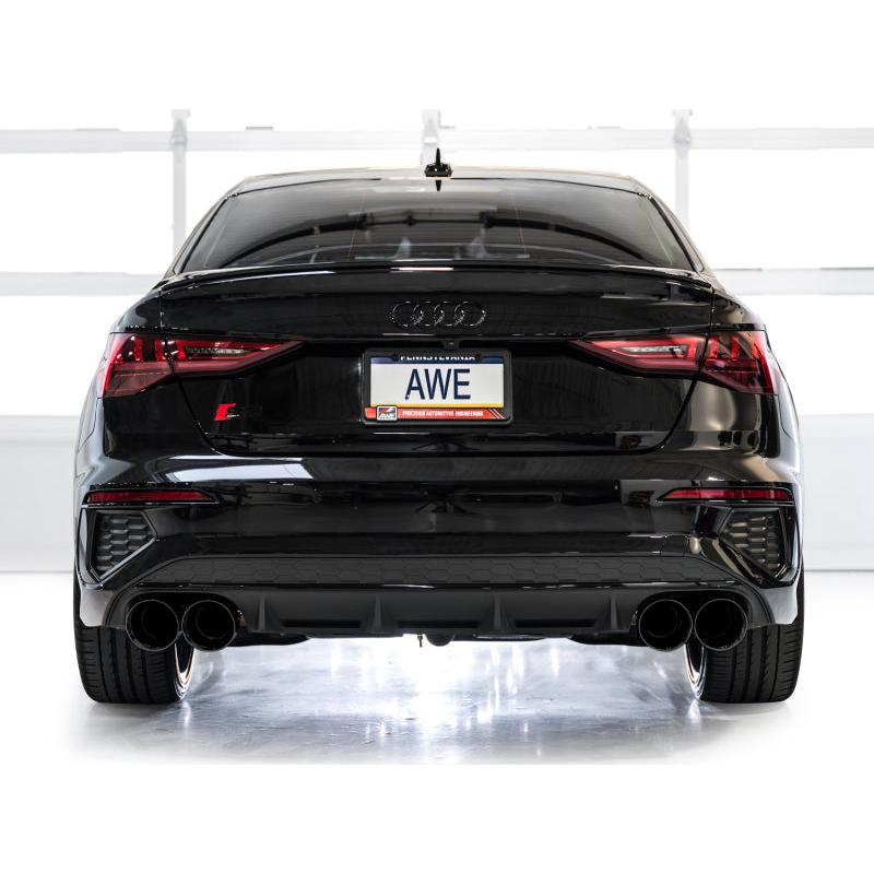 AWE 22-24 Audi 8Y S3 Track Edition Exhaust - Diamond Black Tips-SR1 Performance