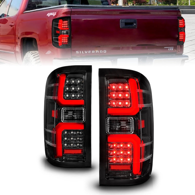 ANZO 15-19 Chevrolet Silverado 2500 HD/3500 HD LED Taillight w/ Sequential Black Housing/Clear Lens-SR1 Performance