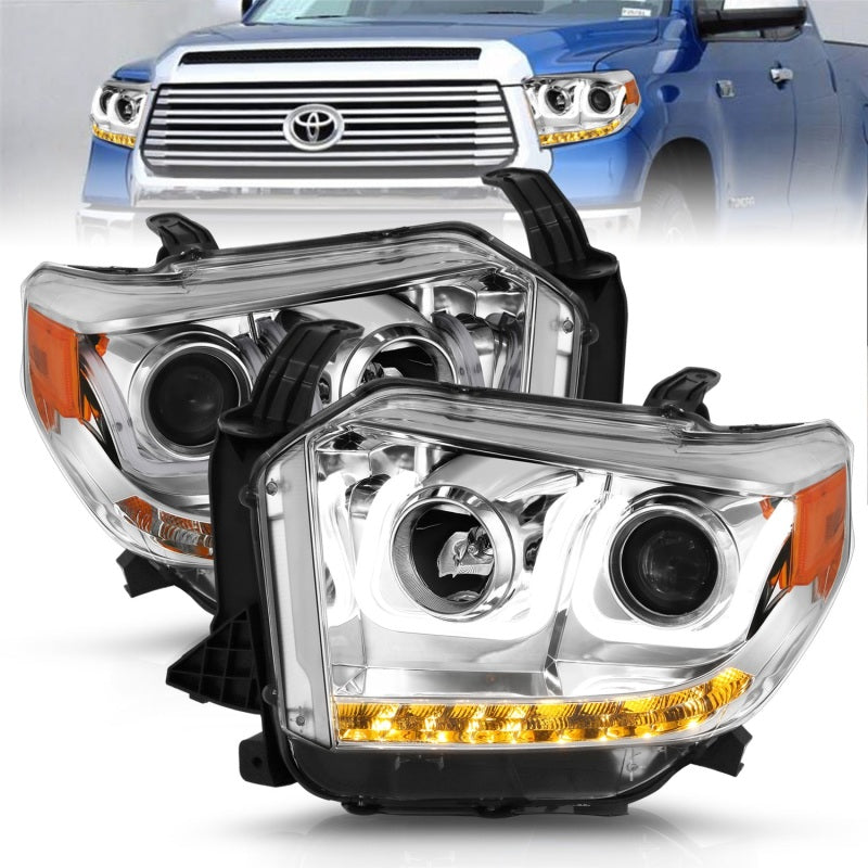 ANZO 2014-2015 Toyota Tundra Projector Headlights w/ U-Bar Chrome w/ DRL-SR1 Performance
