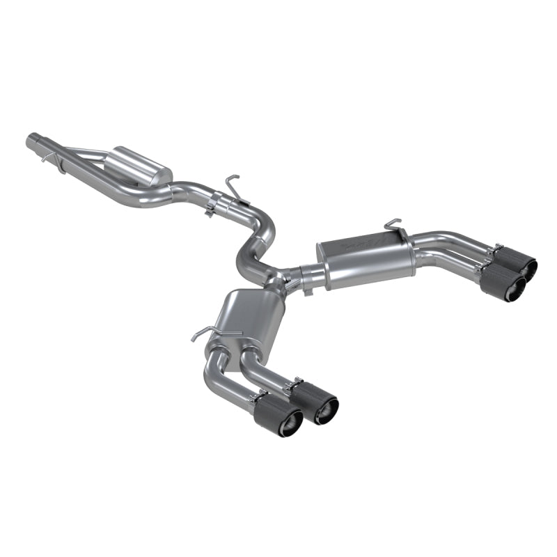 MBRP 15-18 Audi S3 SS 3in Quad Split Rear Exit w/ Carbon Fiber Tips - T304-SR1 Performance