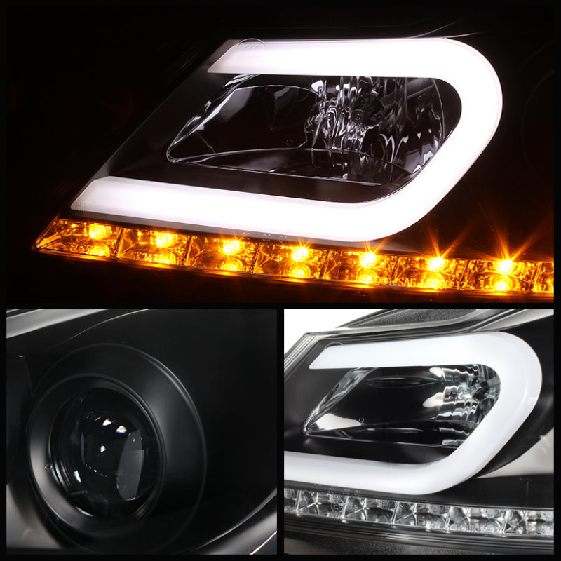 Spyder Mercedes Benz W204 C-Class 12-13 Projector Halogen Model- DRL Blk PRO-YD-MBW20412-DRL-BK-SR1 Performance