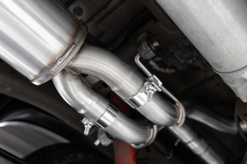 MBRP 19-21 Chevy Silverado 1500 6.2L 2.5in Dual Split Rear Cat Back w/ Quad Carbon Fiber Tips- T304-SR1 Performance