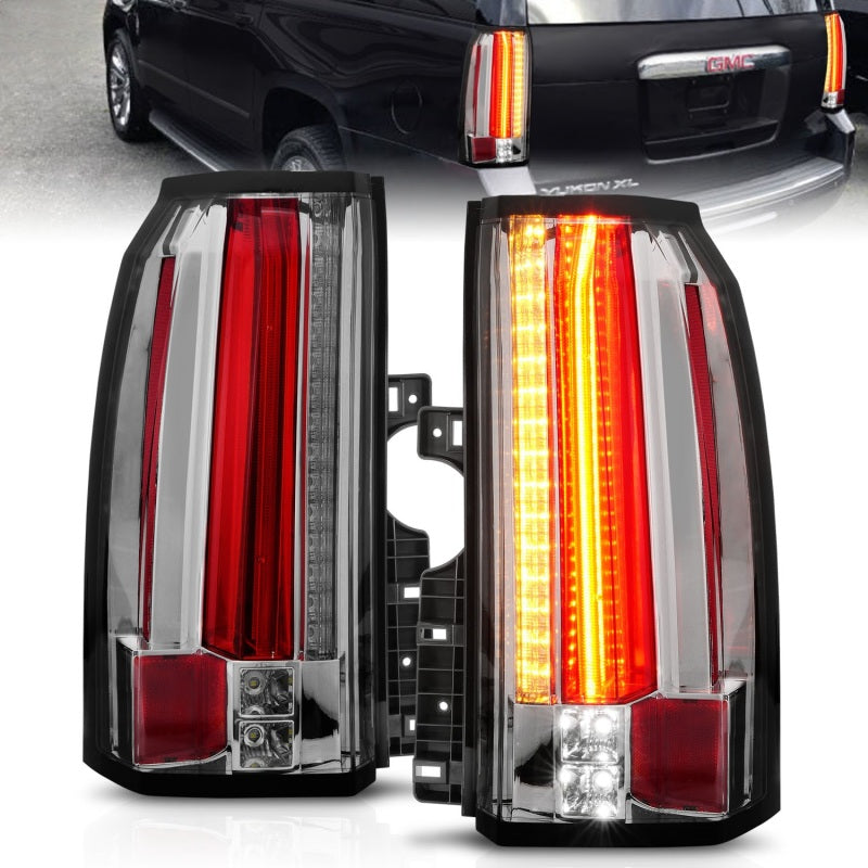 ANZO 2015-2017 GMC Yukon/Yukon XL LED Taillights Chrome-SR1 Performance