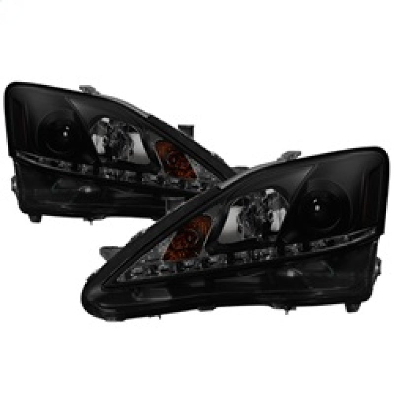 Spyder Lexus IS 250/350 2006-2010 Projector Headlights DRL Black Smoke PRO-YD-LIS06-DRL-BSM-SR1 Performance