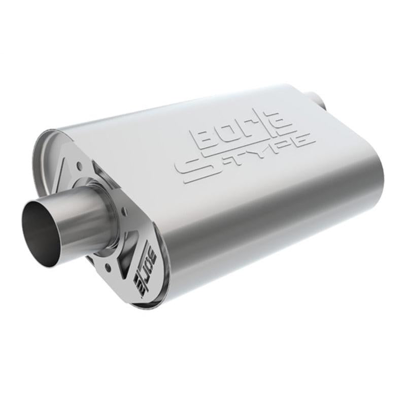 Borla CrateMuffler Stock SBC 283/327/350 S-Type 2.5in Offset/Center 14inx4.35inx9in Oval Muffler-SR1 Performance