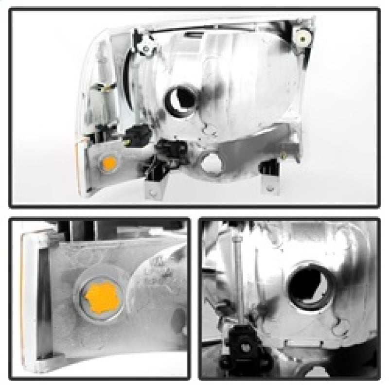 Xtune Ford F250/350/450 Superduty 99-04 Crystal Headlights w/ Bumper Lights HD-JH-FF25099-AM-C-SR1 Performance
