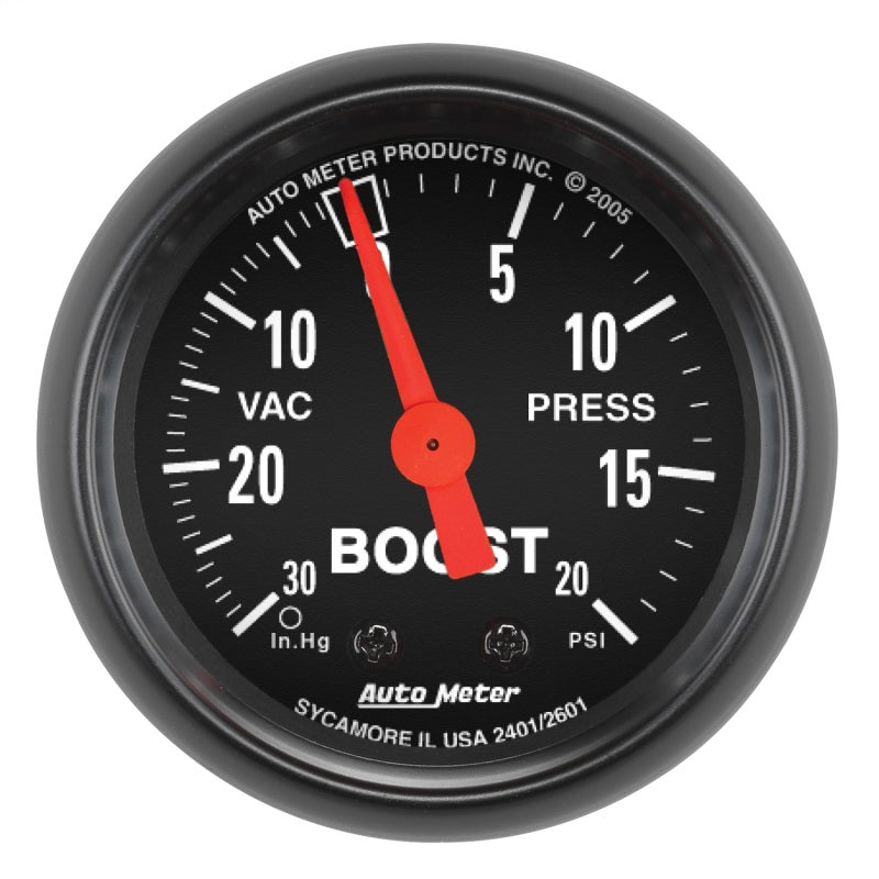 Autometer Z Series 52mm 20 PSI Mechanical Boost Vacumm Gauge-SR1 Performance