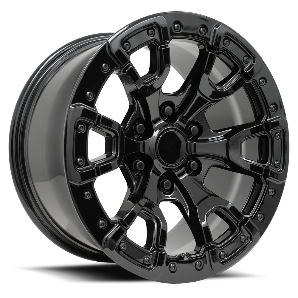 17X9 6X135 +18 HB 87.1 BRONCO REPLICA GLOSS BLACK WITH CAP-SR1 Performance