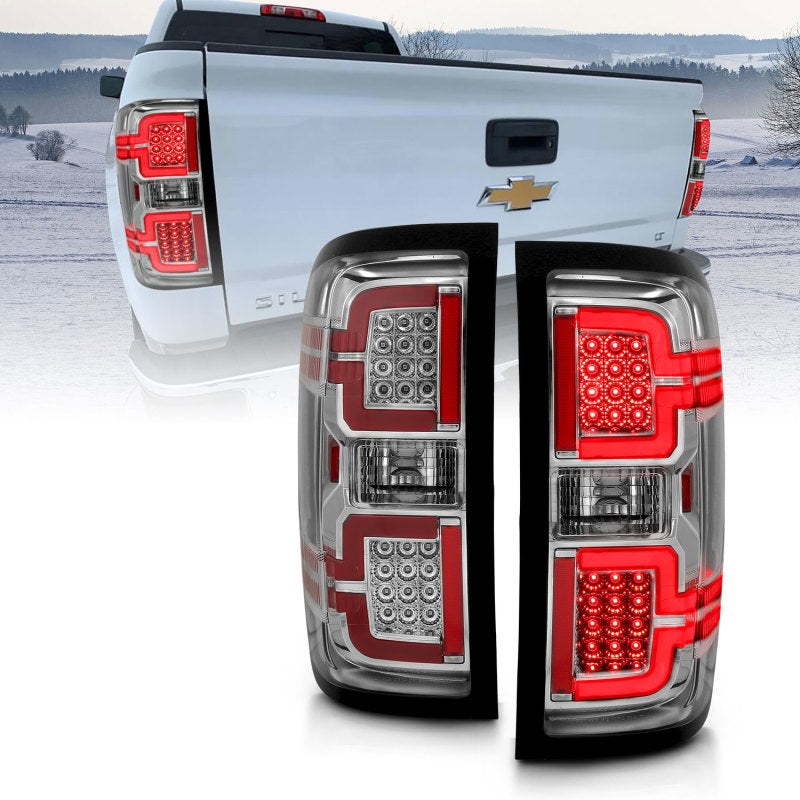 ANZO 2014-2018 Chevy Silverado 1500 LED Taillights Chrome-SR1 Performance