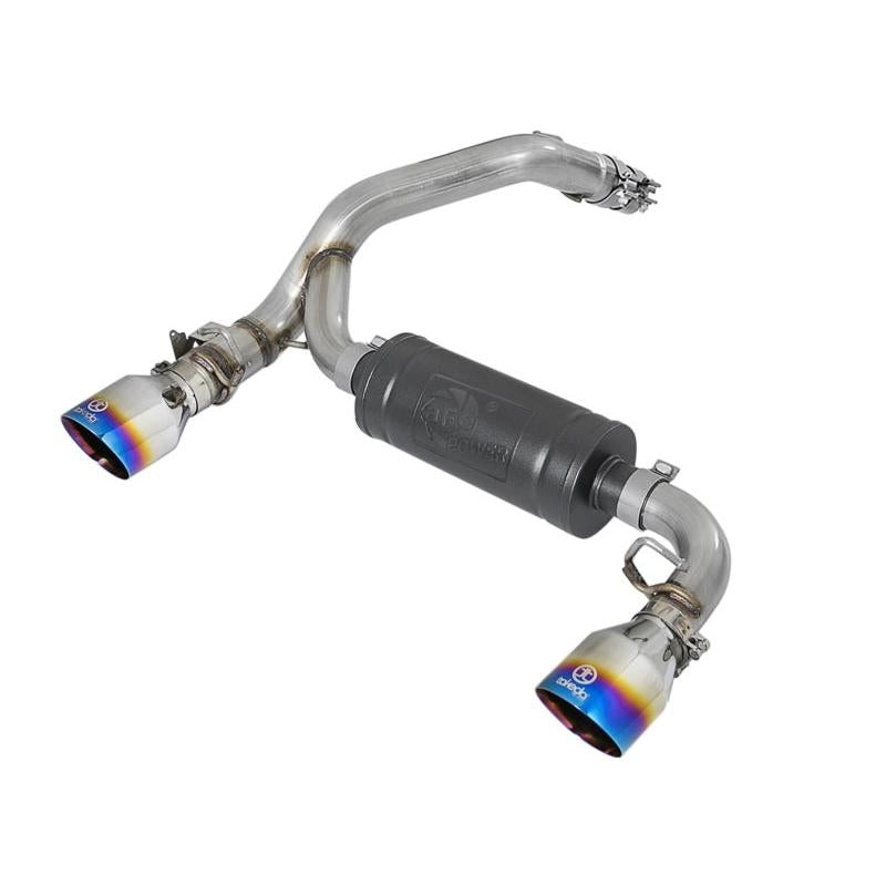 aFe Takeda 3in 304 SS Axle-Back Exhaust System w/ Blue Flame Tip 16-18 Ford Focus RS 2.3L (t)-SR1 Performance