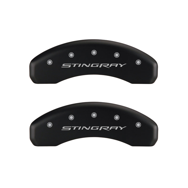 MGP 4 Caliper Covers Engraved Front & Rear Stingray Red finish silver-SR1 Performance