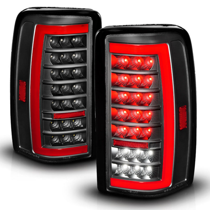 ANZO 00-06 Chevrolet Tahoe / GMC Yukon Full LED Taillights w/ Lightbar Black Housing/Clear Lens-SR1 Performance