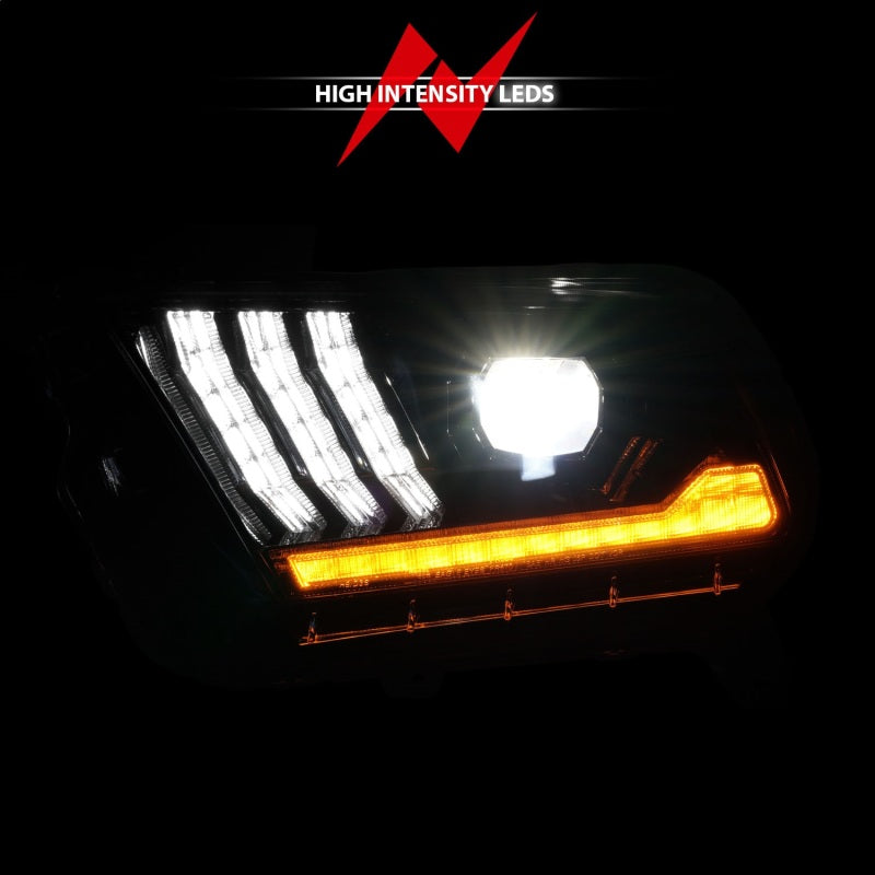 ANZO 10-14 Ford Mustang LED Projector Headlights w/Sequential Light Tube (NON HID Compatible)-SR1 Performance