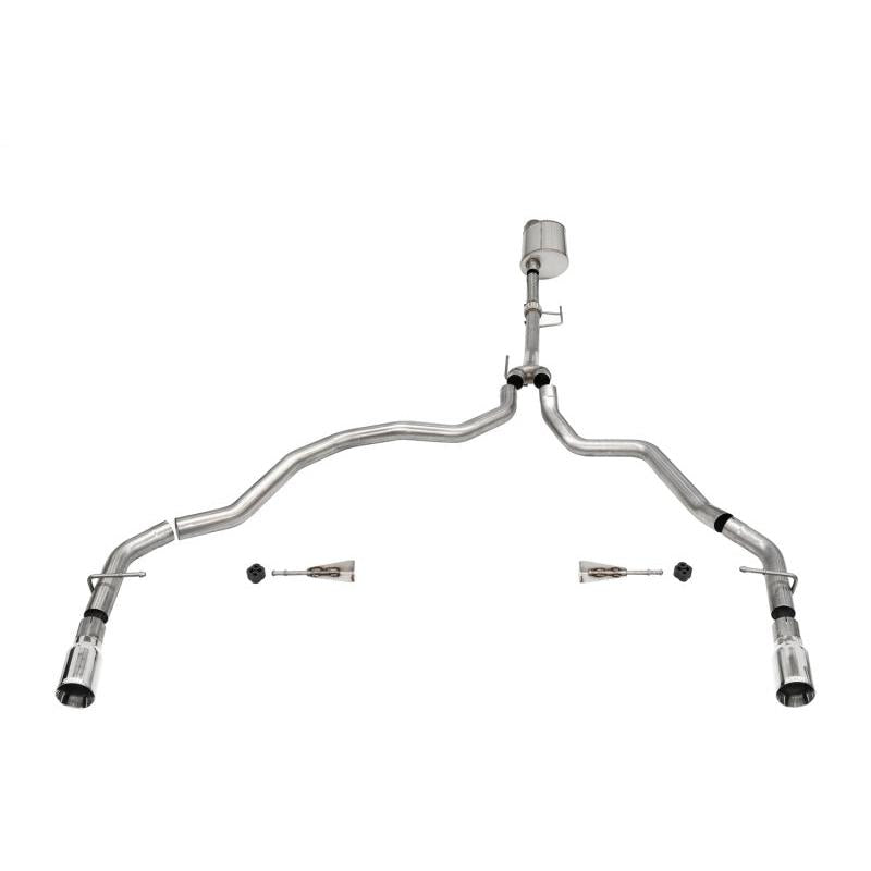 Corsa 2021-2024 Ford F-150 Regular Cab/ 8in Bed 3.5L V6 Sport Cat-Back Dual Rear Exit-Polished-SR1 Performance