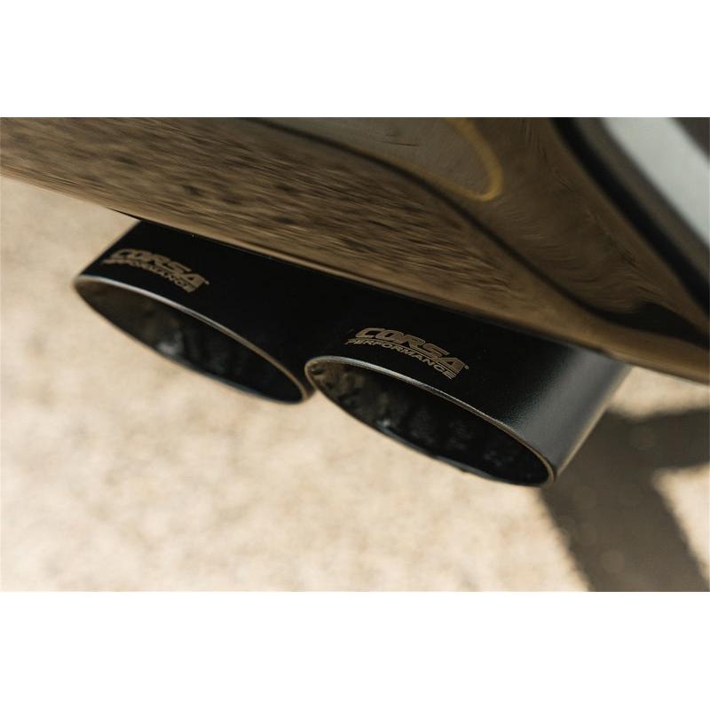 Corsa 2022-2024 Chevrolet Silverado 1500 Cat-Back Dual Rear Exit with Twin 4in Black Tips-SR1 Performance