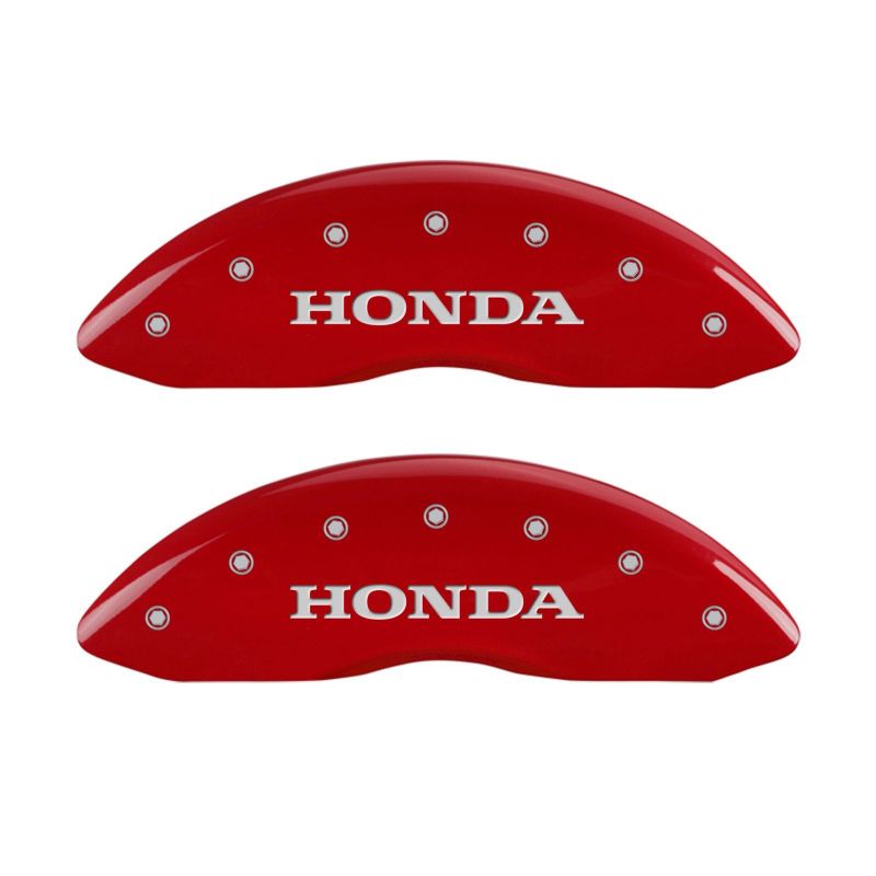 MGP 4 Caliper Covers Engraved Front & Rear Honda Red finish silver-SR1 Performance