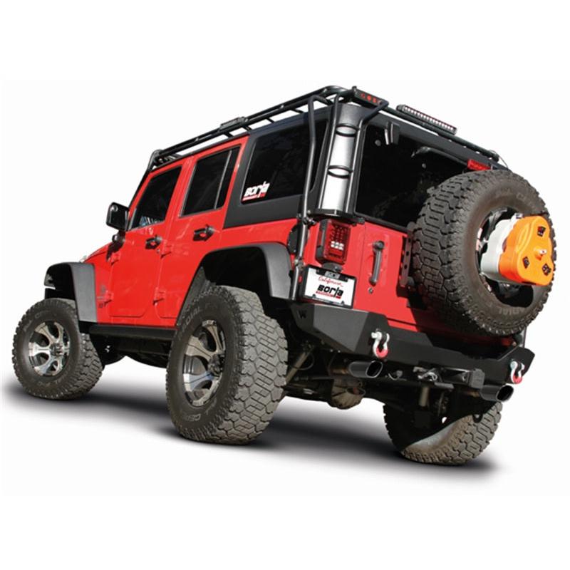 Borla 12-16 Jeep Wrangler 3.6L AT/MT 4DR 4WD S SQ RL AC SR 2.5in 2in TIP 3.5inx3.28in Black Chrome-SR1 Performance