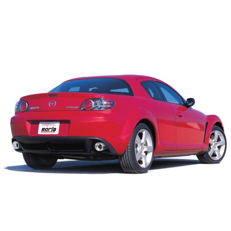 Borla 03-09 Mazda RX-8 1.3L Single Round Rolled Angle-Cut Cat-Back Exhaust-SR1 Performance
