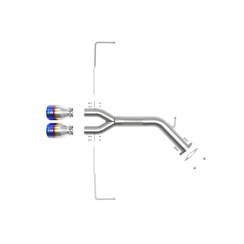 aFe Takeda 3in-2.5in 304 SS Axle-Back Exhaust w/Blue Flame Tip 19-20 Hyundai Veloster I4-1.6L(t)-SR1 Performance