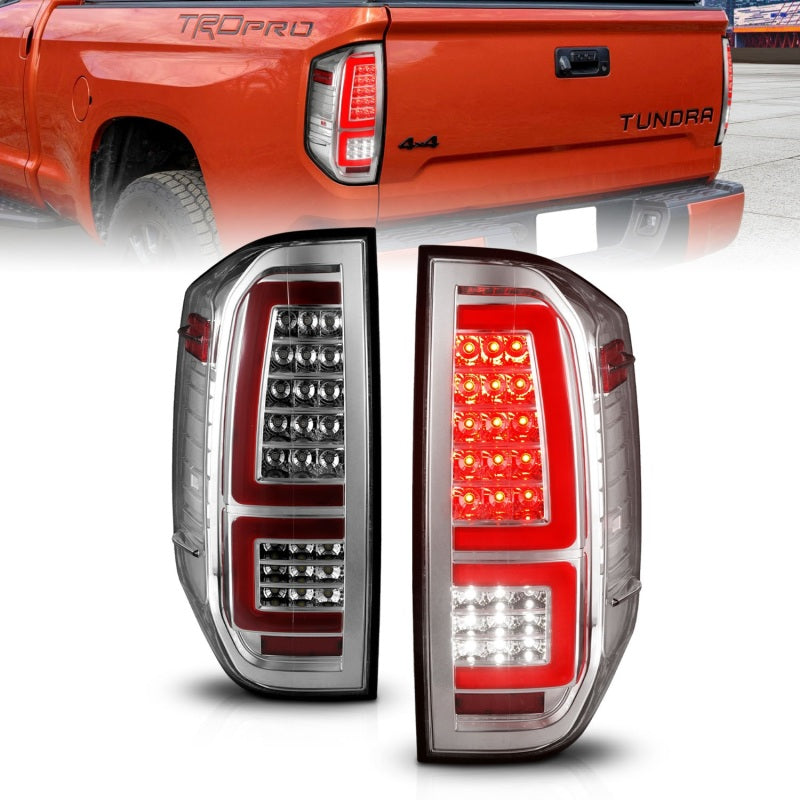 ANZO 2014-2021 Toyota Tundra LED Taillights Chrome Housing/Clear Lens-SR1 Performance