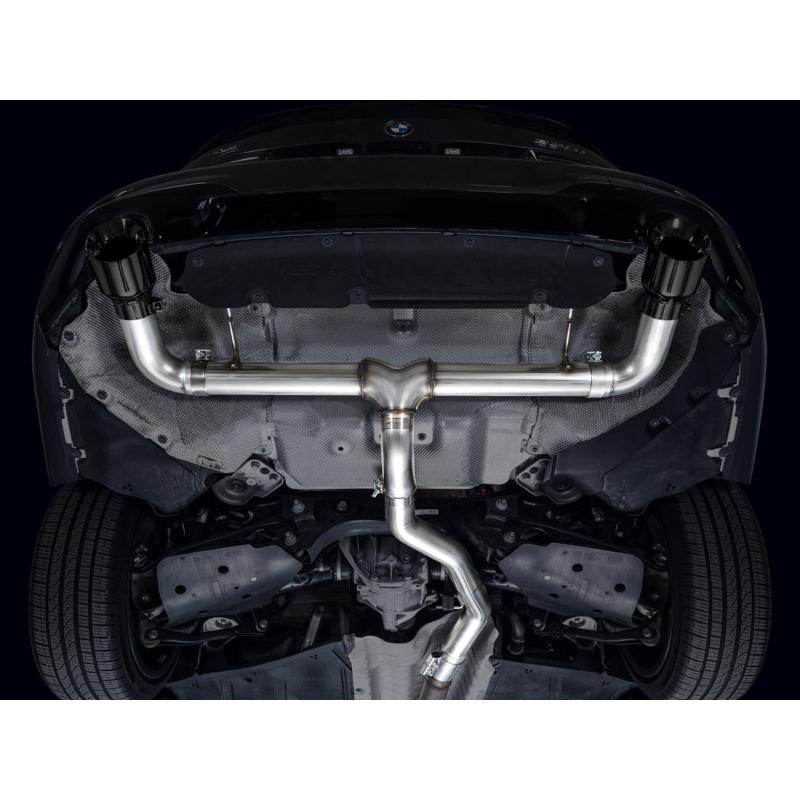 AWE 19-23 BMW 330i / 21-23 BMW 430i Base G2X Track Edition Axle Back Exhaust - Diamond Black-SR1 Performance