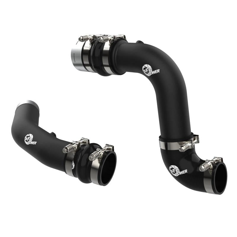 aFe 23-24 Ford Diesel Trucks V8-6.7L (td) BladeRunner Aluminum Hot and Cold Charge Pipe Kit - Black-SR1 Performance