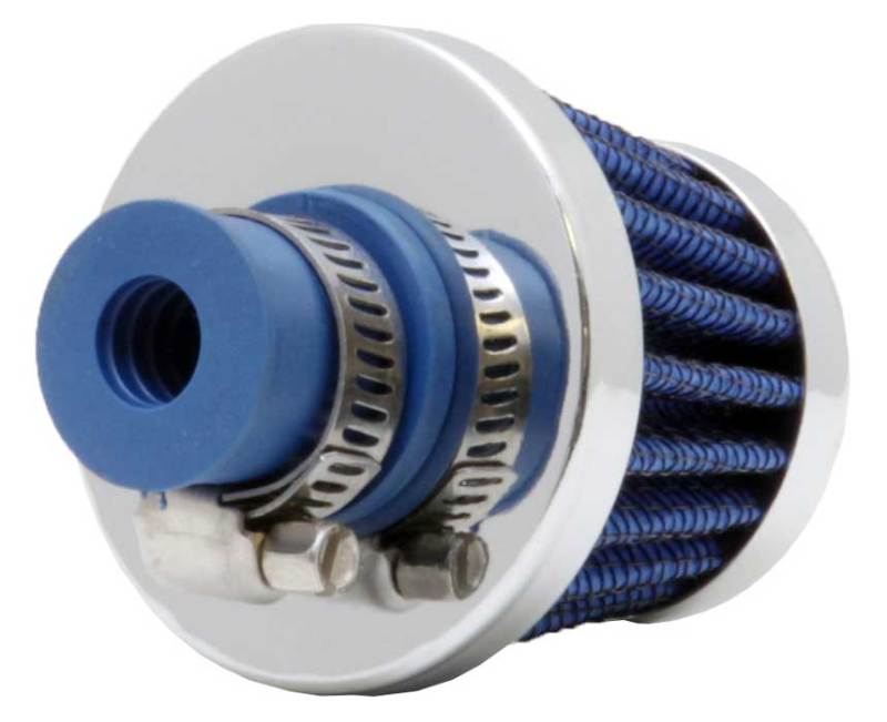 K&N 2in Base OD x .375in Flange ID x 1.75in H Rubber Base Crankcase Vent Filter - Blue-SR1 Performance