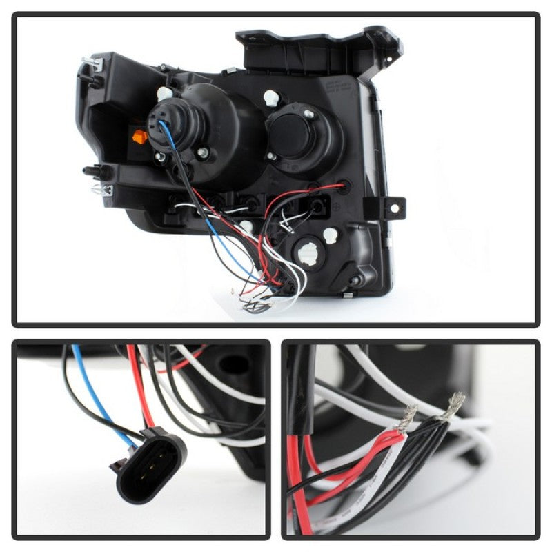 Spyder Ford F150 09-14 Projector Headlights Halogen Model- LED Halo LED Smke PRO-YD-FF15009-HL-SM-SR1 Performance