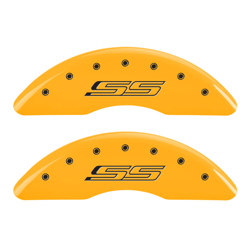 MGP 4 Caliper Covers Engraved Front & Rear Gen 5/SS Yellow finish black-SR1 Performance