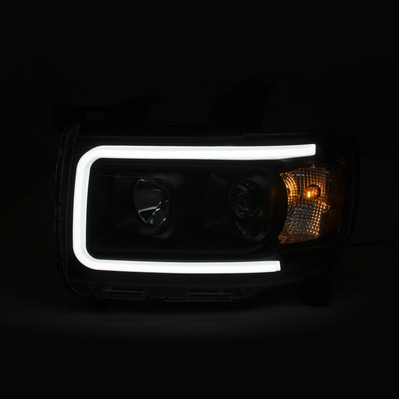ANZO 2015+ GMC Canyon Projector Headlights w/ Plank Style Design Black w/ Amber-SR1 Performance