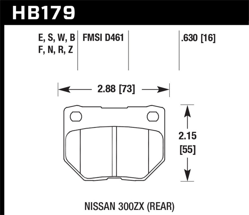 Hawk 89-93 Nissan 300ZX / 89-95 Skyline / 06-07 Subaru Impreza WRX Race HT-10 Rear Brake Pads-SR1 Performance