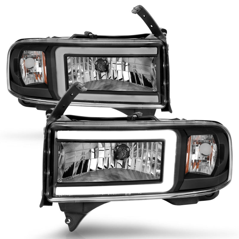 ANZO 94-02 Dodge RAM Crystal Headlight - w/ Light Bar Black Housing-SR1 Performance