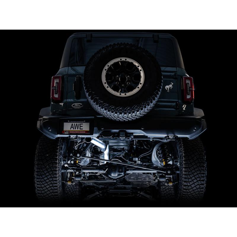AWE Tuning 2021+ Ford Bronco 0FG Exhaust (No Tips) w/ Bash Guard-SR1 Performance