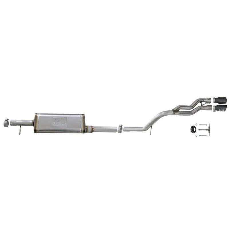 aFe Rebel Series Cat-Back 2.5in Dual Center Exit SS Exhaust w/ Black Tips 07-14 Jeep Wrangler V6-SR1 Performance