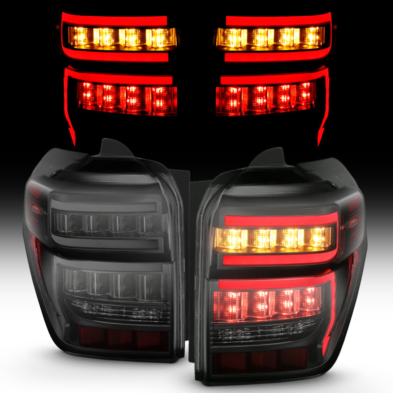 ANZO 2014-2020 Toyota 4Runner T.L Black Housing Smoke Lens Red Light Bar W/Sequential-SR1 Performance