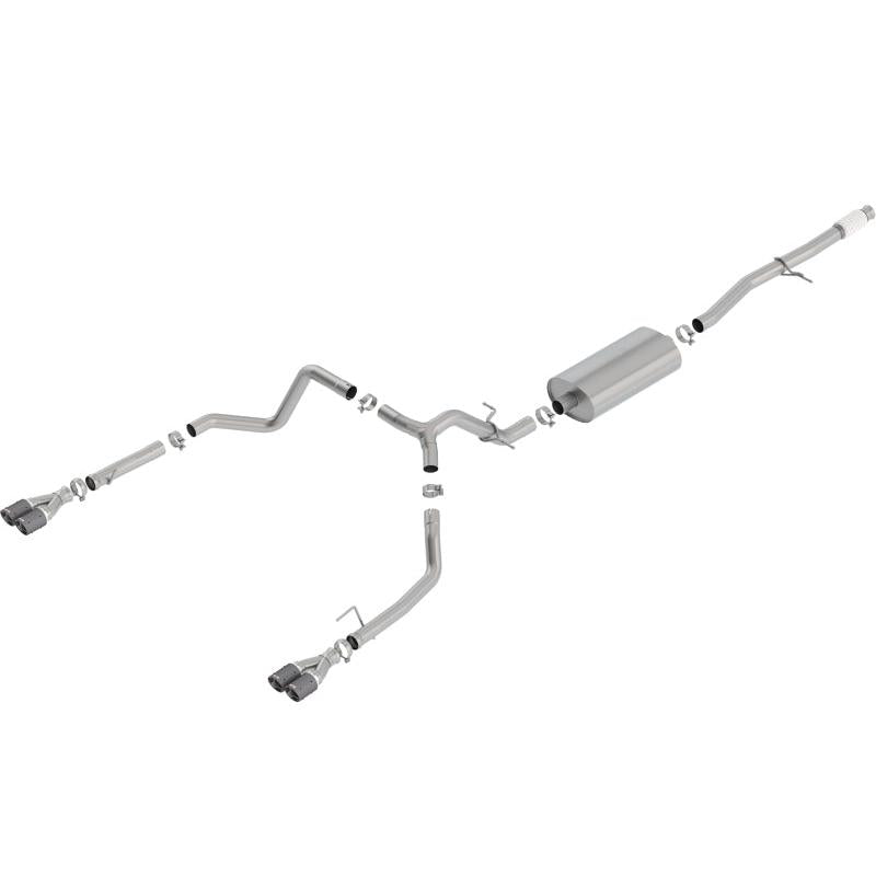Borla 2019 Chevy Silverado 1500 5.3L V8 CC SB 147.4in WB Touring Cat-Back w/ Quad CF Round Tips-SR1 Performance