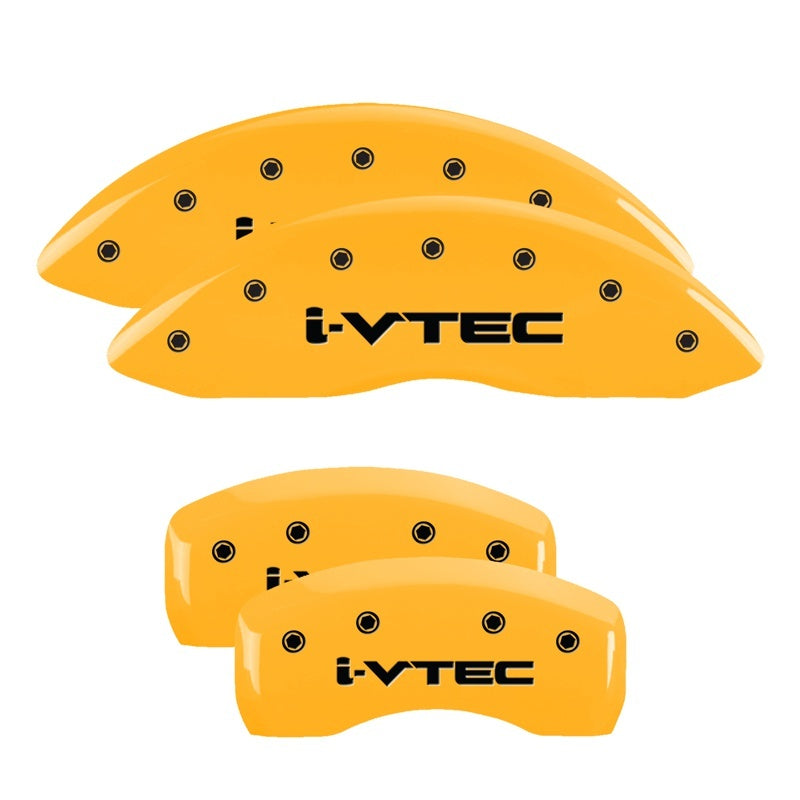 MGP 4 Caliper Covers Engraved Front & Rear i-Vtec Yellow finish black-SR1 Performance