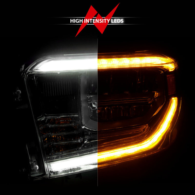 ANZO 2014-2021 Toyota Tundra LED Crystal Headlights w/ Switchback Chrome Housing w/ DRL-SR1 Performance