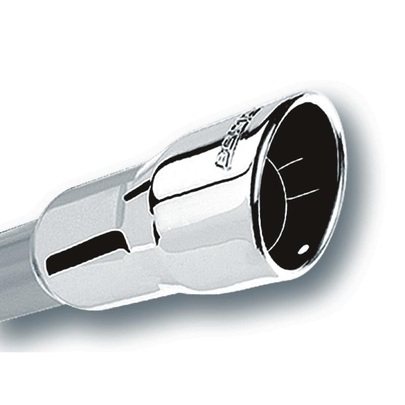 Borla 2.25in Inlet 3.5in Round Rolled Angle Cut Intercooled Outlet x 6.5in Long Embossed Tip-SR1 Performance