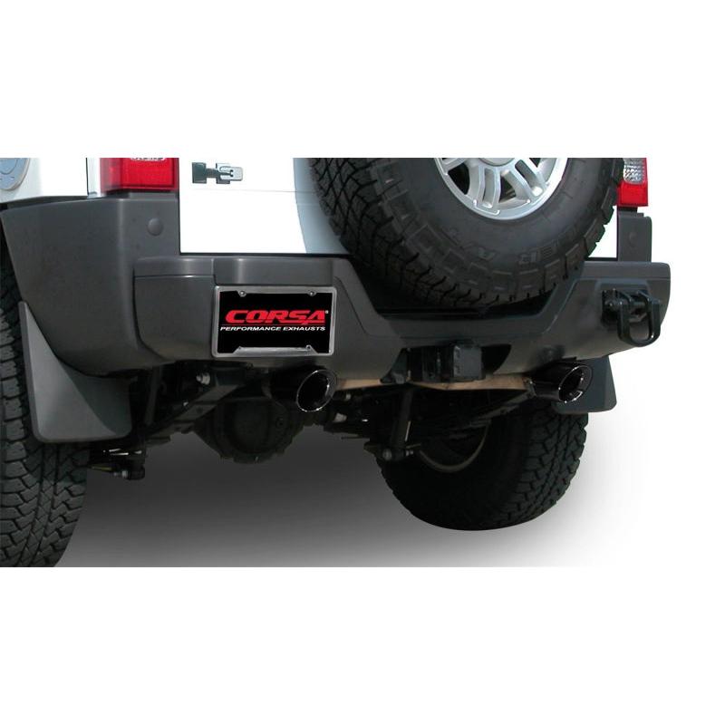 Corsa 2006-2008 Hummer H3 3in Cat-Back Dual Rear w Single 4in Black Pro-Series Tips-SR1 Performance